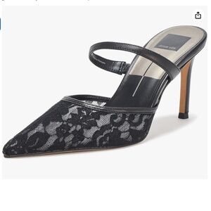 Dolce Vita Black Lace Heels - WIDE